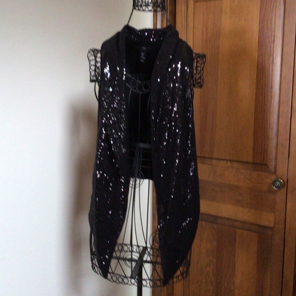 H&M sequin waistcoat, black, small